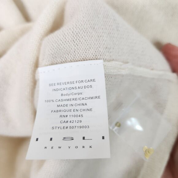 IISLI Sweater Womens Medium Winter White Dragon Sequin Sleeveless Cashmere Top‎ - Picture 11 of 12